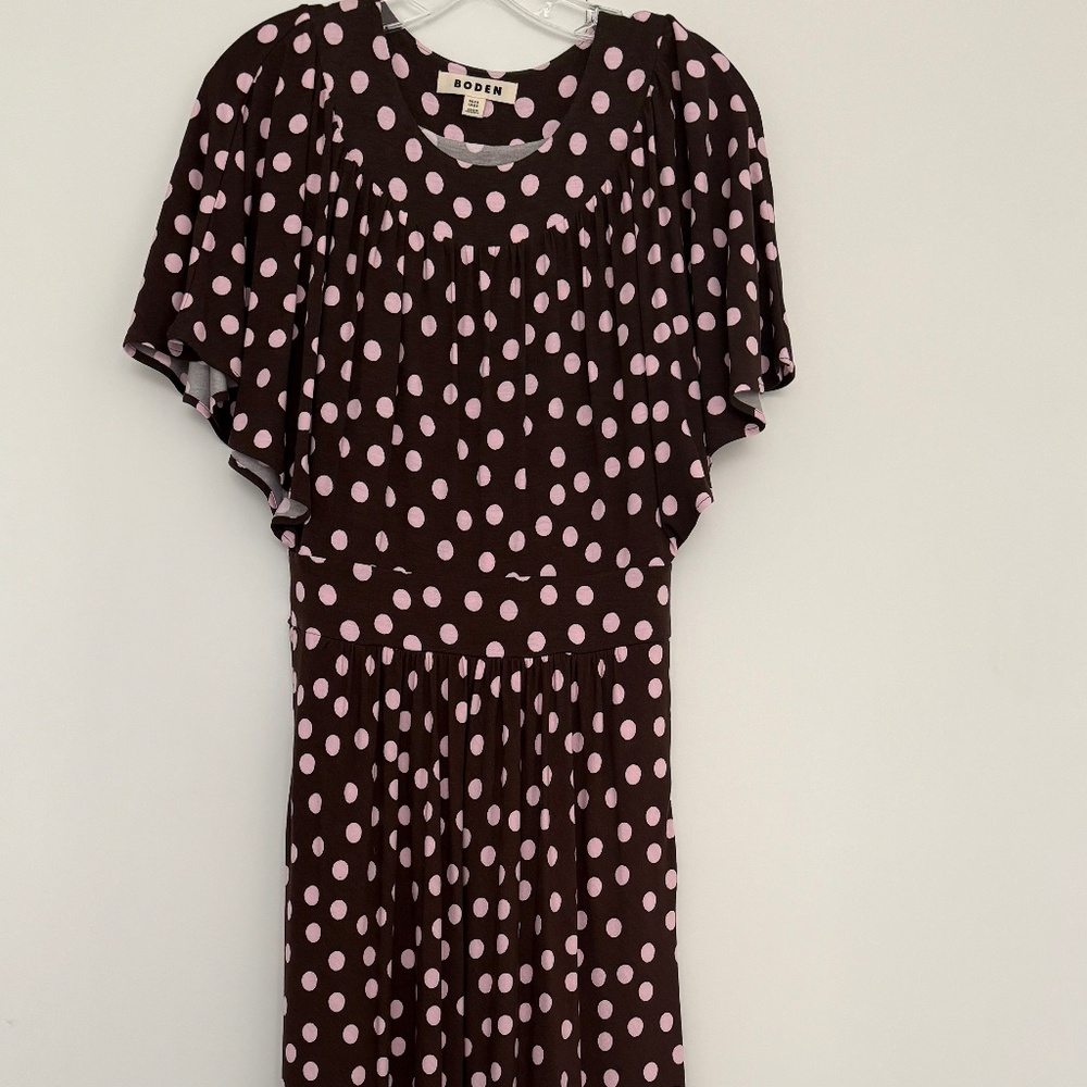 Boden Yoke Panel Maxi Polka Dot Dress - Size 2